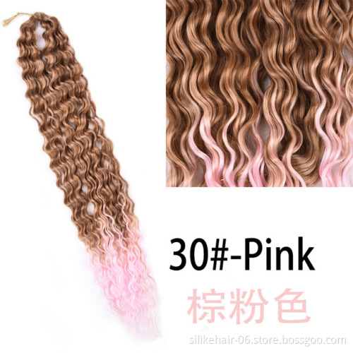 2021Can Be Customized Packaging 100% Synthetic Crochet Hair 100g High Temperature Protein Fiber Water Wave Loose Curly Braiding